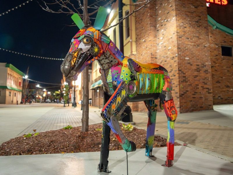 "These Alebrijes are made from different car parts tying up our relationship with Detroit and our long-time contributions as a Latino community to the Motor City,” says artist Elton Monroy Durán.