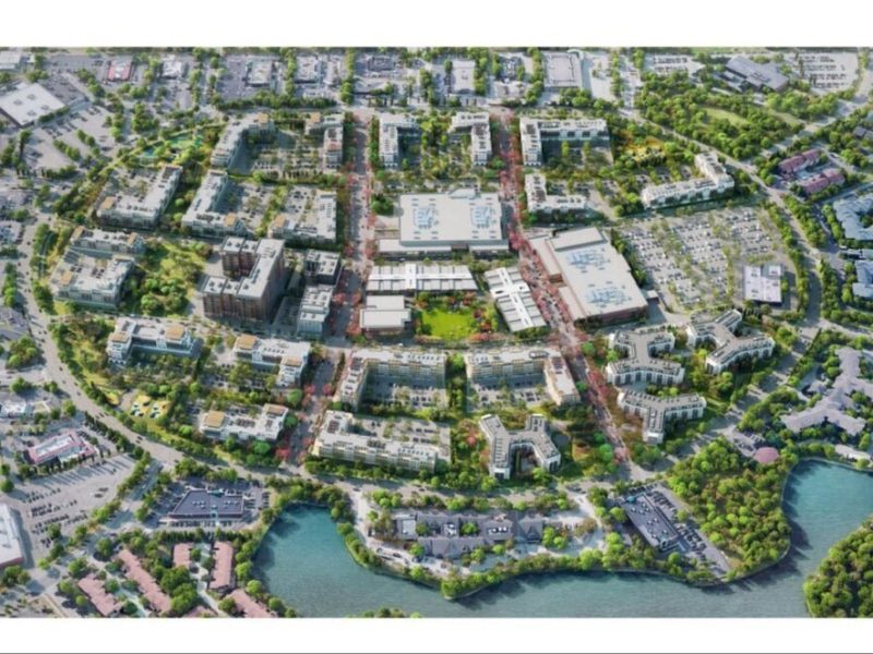 A rendering of the future former site of Lakeside Mall, first released in 2022, which will be redeveloped as Lakeside Town Center.