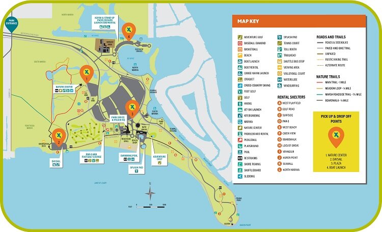 Map of Metro Express drop-off points at LSC Metropark
