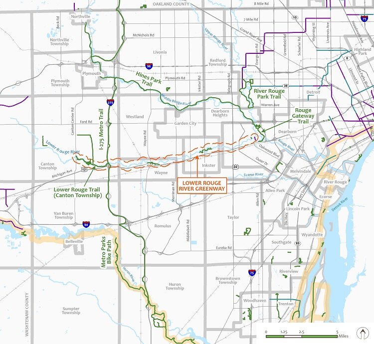 Map of LRG and other nearby trails.