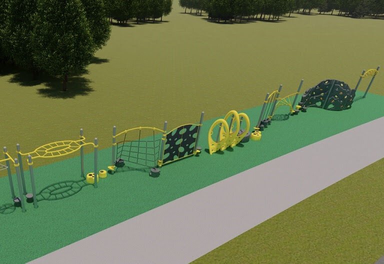 Linear Park will have new lighting, benches, play structures, and public art.