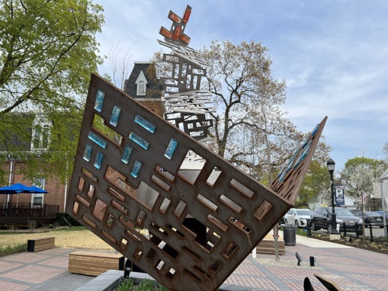 Erik and Israel Nordin of Detroit Design Center created the sculptures for Masons Corner.
