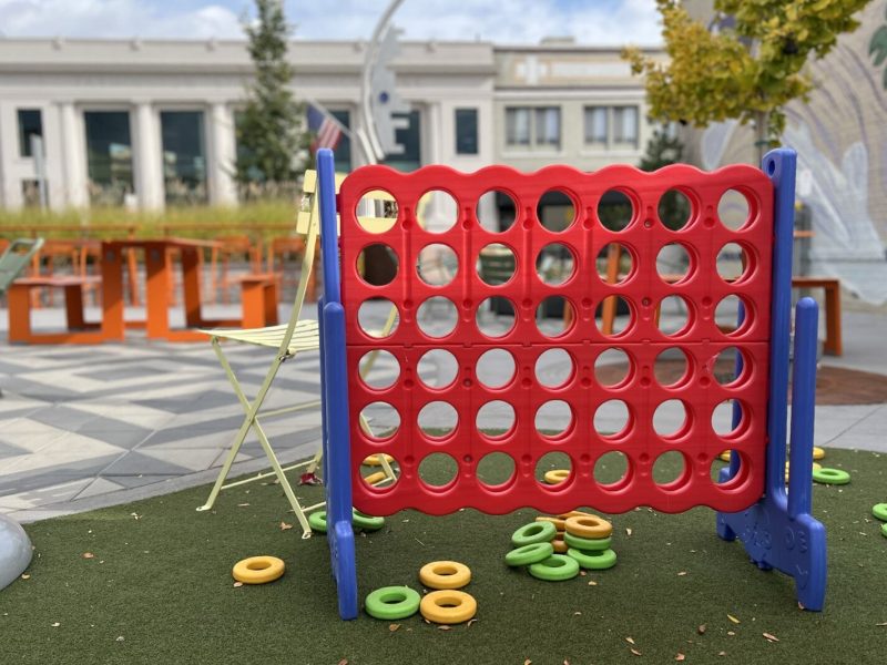 Making connections at Dinan Park.