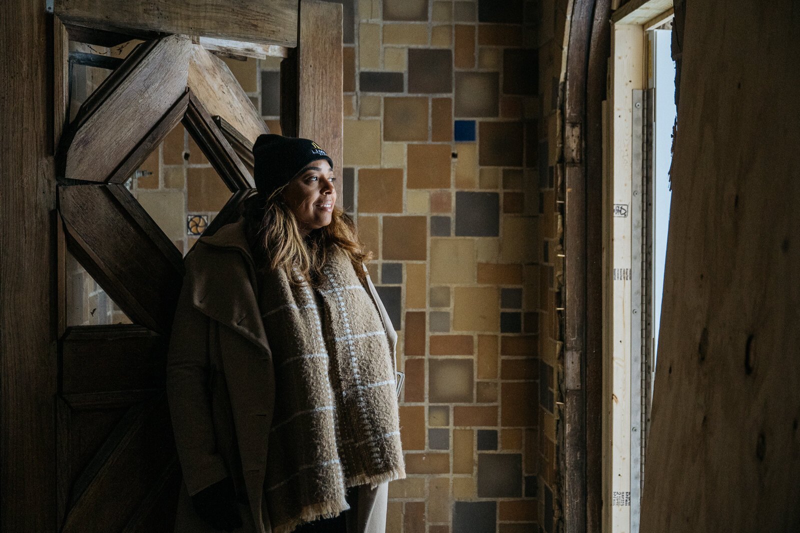 Ronita Coleman in the Casa Del Rey Apartments building.