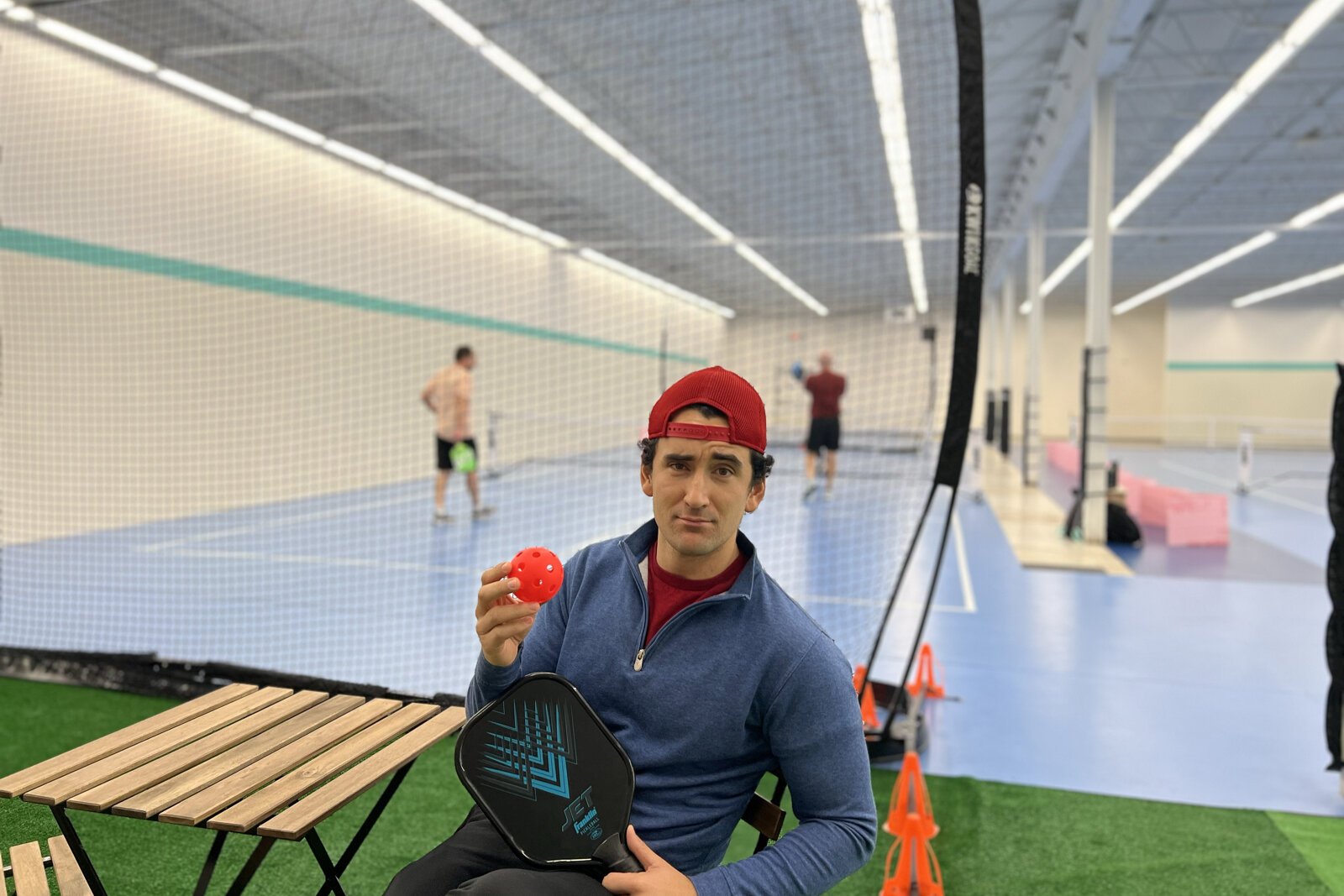 Joe Williams had an Olympic-quality Gerflor Taraflex playing floor and not a lot of places to put it.