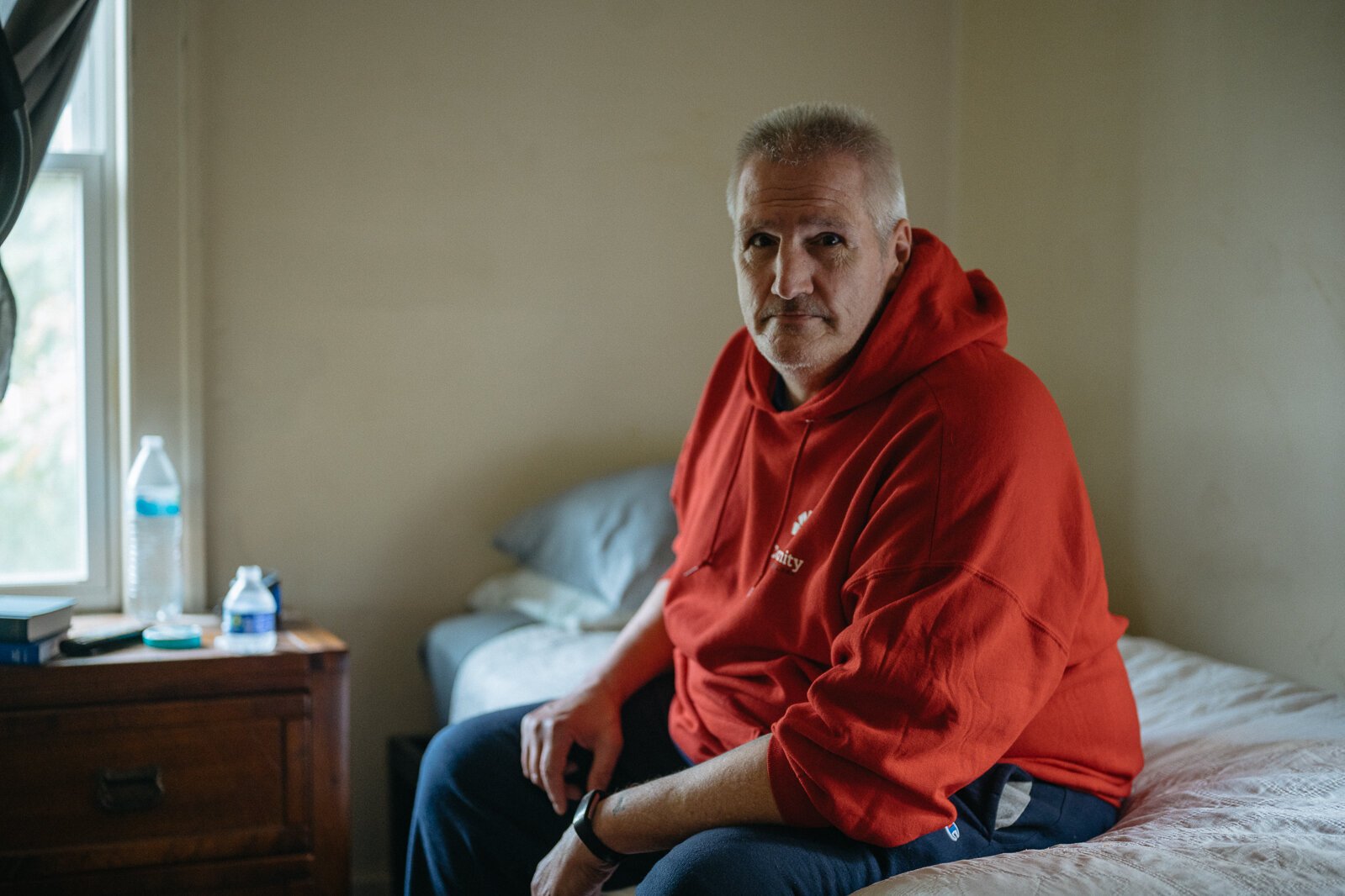 Ronnie Stienke in his apartment.