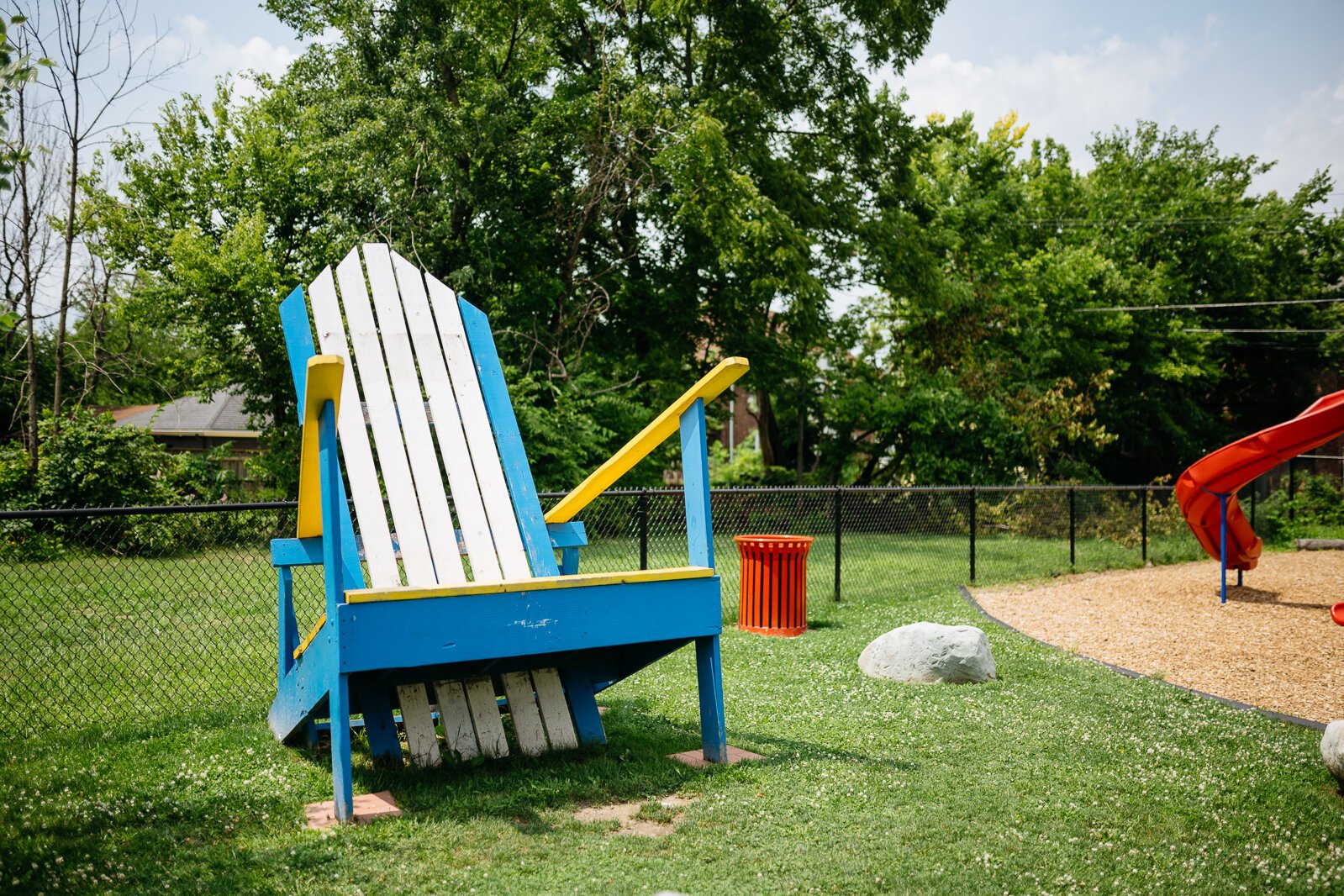 The giant Adirondack chair at 360 Park.