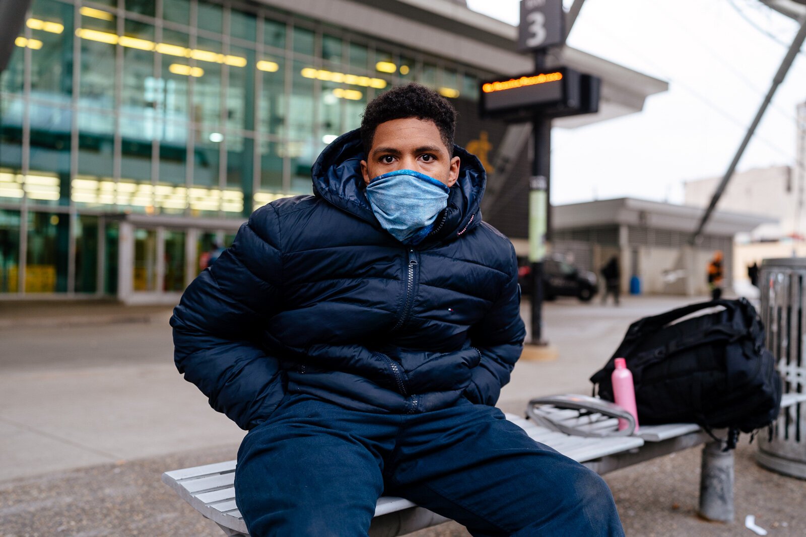 Akil Deck, 18 at the Rosa Parks Transit Station. Photo by Nick Hagen