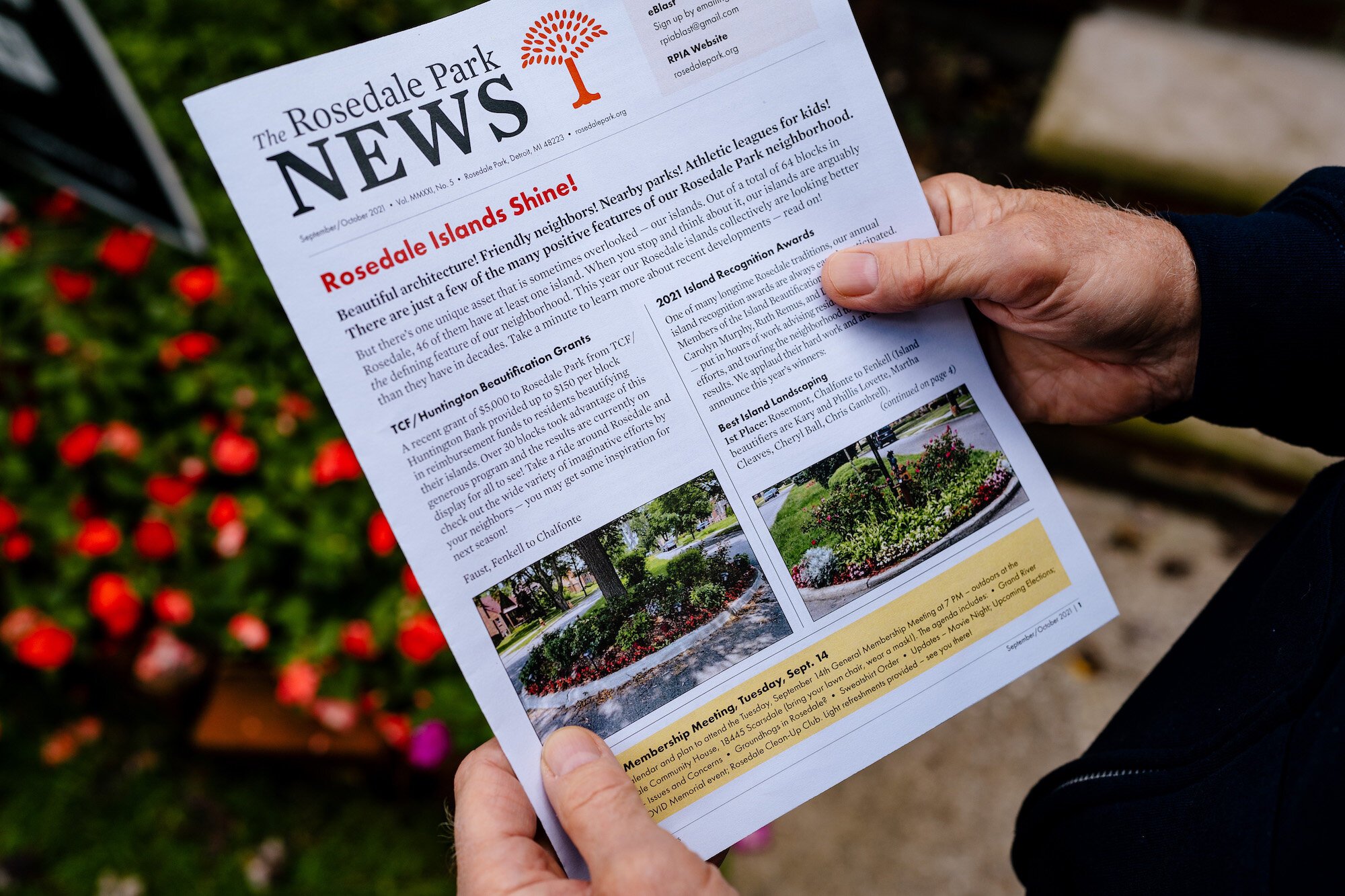 The Rosedale Park News dates back to 1921, and today is published for neighbors every other month. Jim Dwight currently serves as editor, which is a role his wife, Pam Weinstein also performed for many years.  Photo by Nick Hagen.