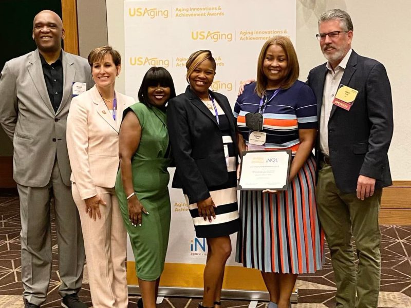 Detroit Area Agency on Aging staff recently accepted two awards from USAging.
