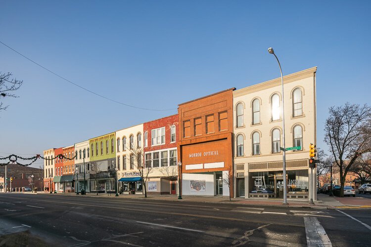 A view of the downtown Monroe streetscape. (Photo by David Lewinsky)