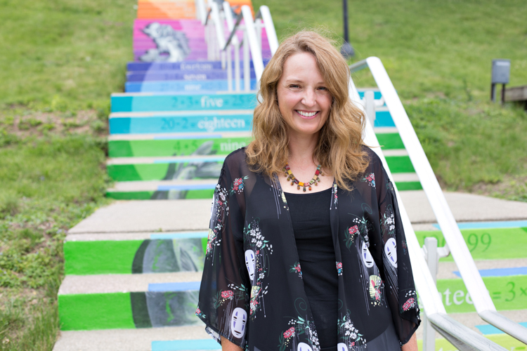 Wendy Popko spent months, and braved bad weather, to create her Mount Clemens mural.