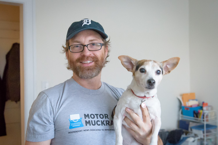 Steve Neavling and furry friend. Photo by Doug Coombe.